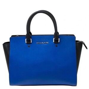 Michael Kors Two-Tone Blue and Black Satchel